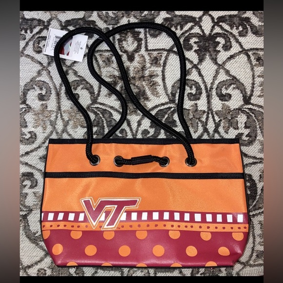 Virginia Tech Hokies VT Handbag Tote Bag Purse Nylon Rope Handle Game Day - Picture 9 of 9